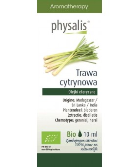 OLEJEK ETERYCZNY TRAWA CYTRYNOWA (LEMONGRASS) BIO 10 ml - PHYSALIS