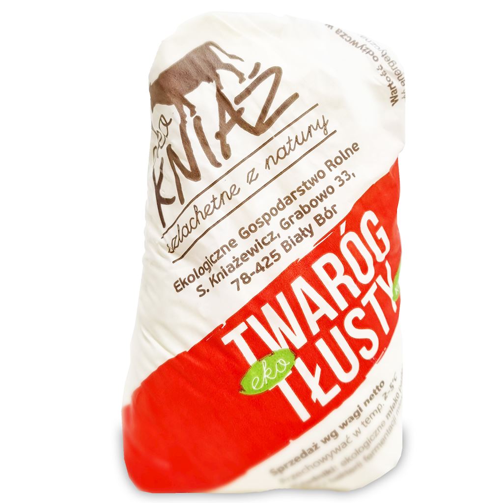 TWARÓG TŁUSTY BIO (około 0,30 kg) – EKO KNIAŹ (NA ZAMÓWIENIE)