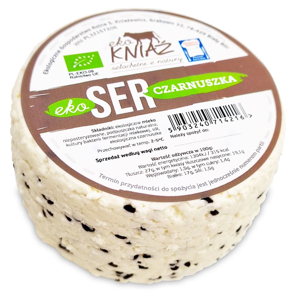 SER Z CZARNUSZKĄ ŚWIEŻY BIO (około 0,35 kg) – EKO KNIAŹ (NA ZAMÓWIENIE)