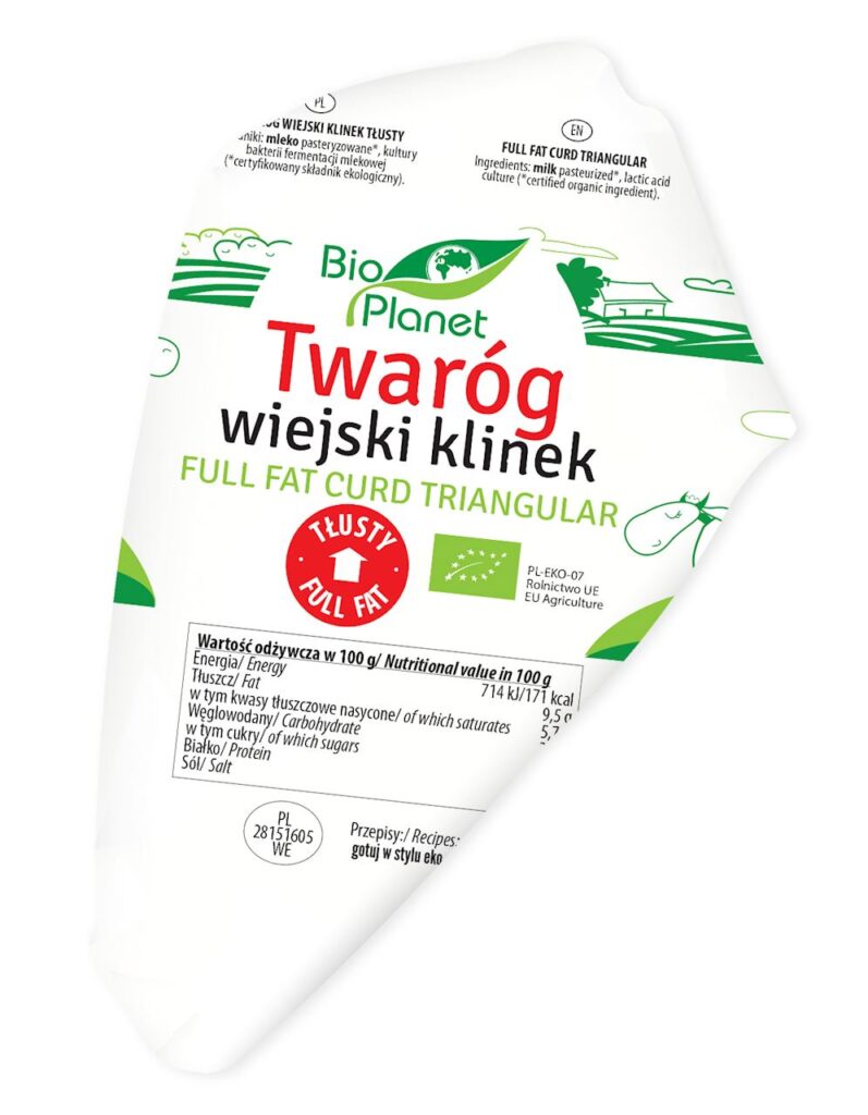 TWARÓG WIEJSKI KLINEK TŁUSTY BIO (około 0,25 kg) – BIO PLANET