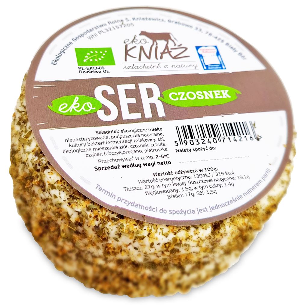 SER Z ZIOŁAMI I CZOSNKIEM ŚWIEŻY BIO (około 0,35 kg) – EKO KNIAŹ (NA ZAMÓWIENIE)