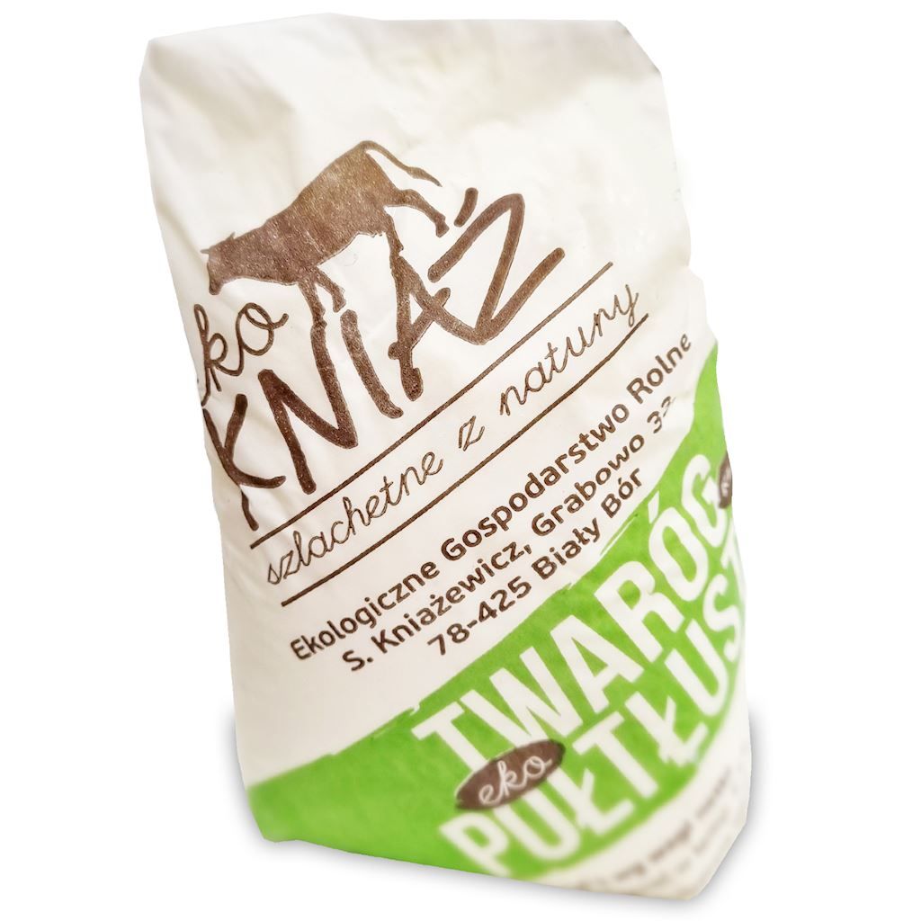 TWARÓG PÓŁTŁUSTY BIO (około 0,45 kg) –  EKO KNIAŹ (NA ZAMÓWIENIE)