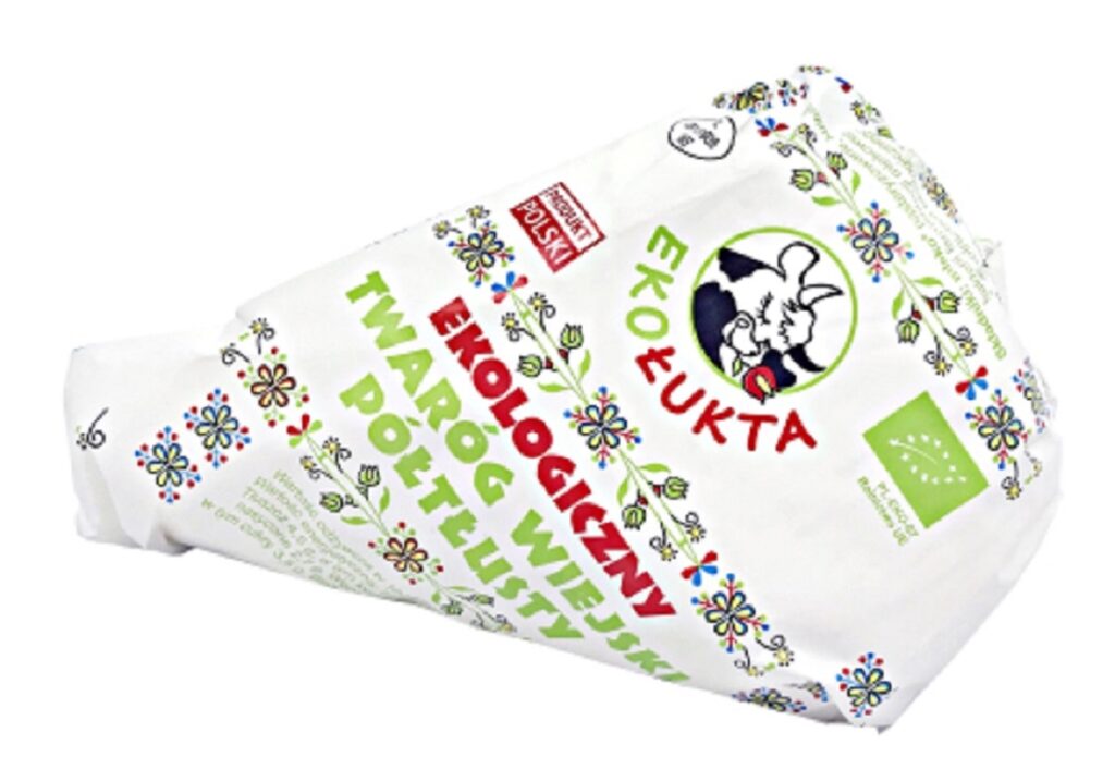 TWARÓG WIEJSKI KLINEK PÓŁTŁUSTY BIO (około 0,25 kg) – EKO ŁUKTA