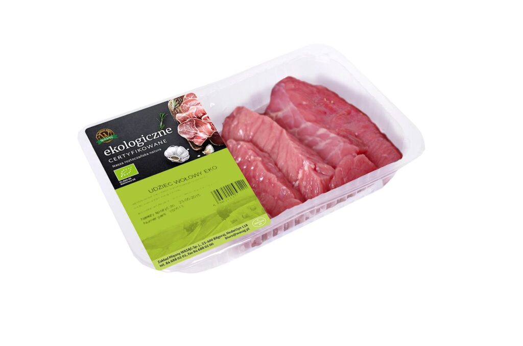 UDZIEC BEZ KOŚCI WOŁOWY SUROWY KROJONY BIO (około 0,35 kg) – WASĄG (NA ZAMÓWIENIE)