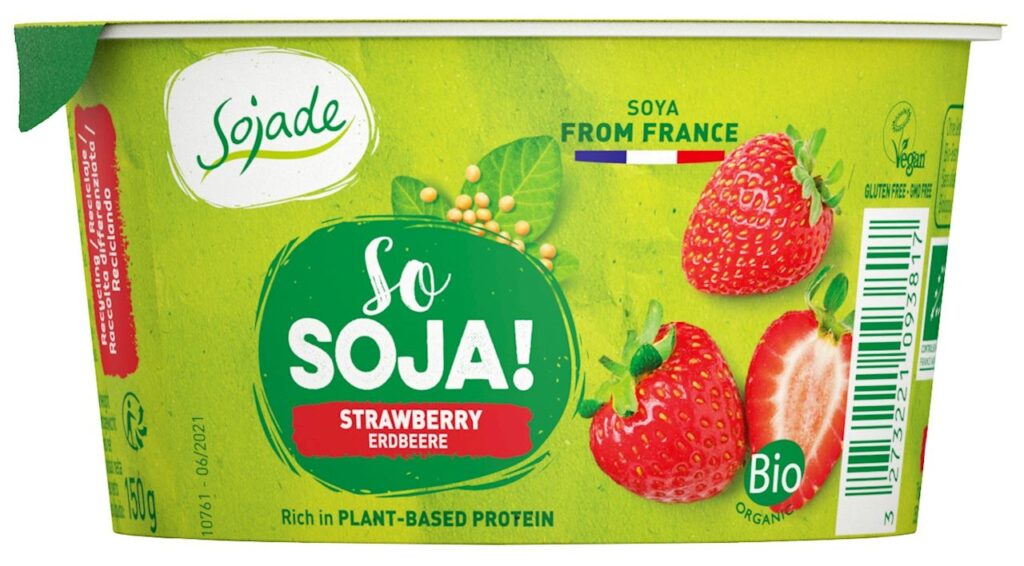 DESER SOJOWY TRUSKAWKOWY BEZGLUTENOWY BIO 150 g – SOJADE
