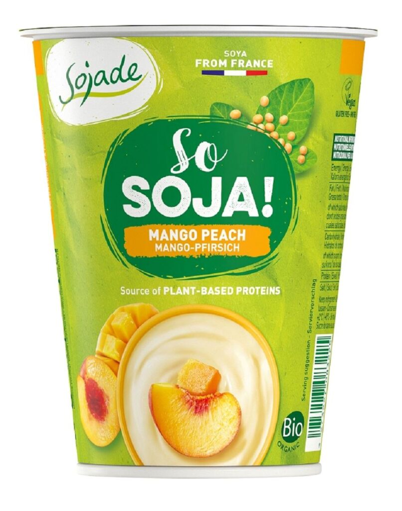DESER SOJOWY MANGO – BRZOSKWINIA BEZGLUTENOWY BIO 400 g – SOJADE