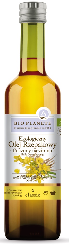 OLEJ RZEPAKOWY TŁOCZONY NA ZIMNO BIO 500 ml – BIO PLANETE