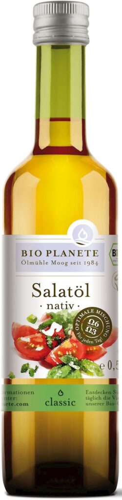 OLEJ SAŁATKOWY TŁOCZONY NA ZIMNO BIO 500 ml – BIO PLANETE