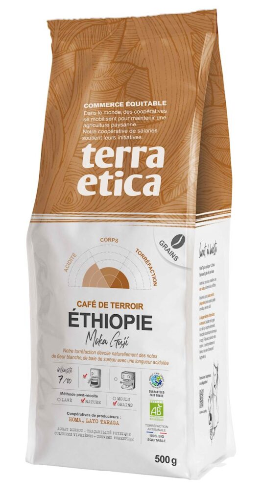 KAWA ZIARNISTA ARABICA 100 % MOKA GUJI ETIOPIA FAIR TRADE BIO 500 g – TERRA ETICA