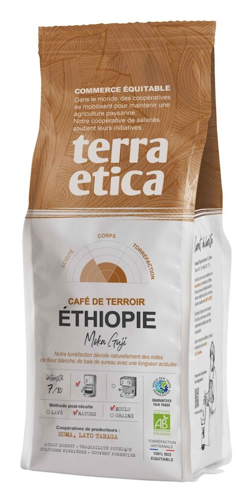 KAWA MIELONA ARABICA 100 % MOKA GUJI ETIOPIA FAIR TRADE BIO 250 g – TERRA ETICA