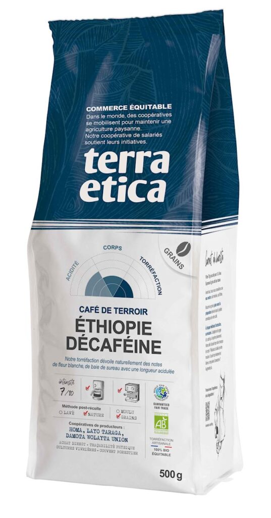KAWA ZIARNISTA BEZKOFEINOWA ARABICA 100 % ETIOPIA FAIR TRADE BIO 500 g – TERRA ETICA
