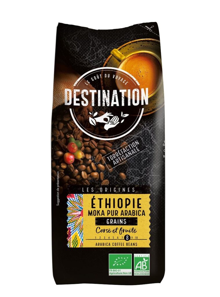 KAWA ZIARNISTA ARABICA 100 % ETIOPIA FAIR FOR LIFE BIO 1 kg – DESTINATION