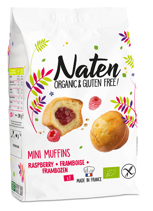 MUFFINKI MINI Z NADZIENIEM MALINOWYM BEZGLUTENOWE BIO 200 g – NATEN