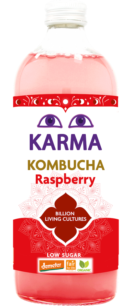 KOMBUCHA O SMAKU MALINOWYM FAIR FOR LIFE DEMETER BIO 1 L – KARMA KOMBUCHA