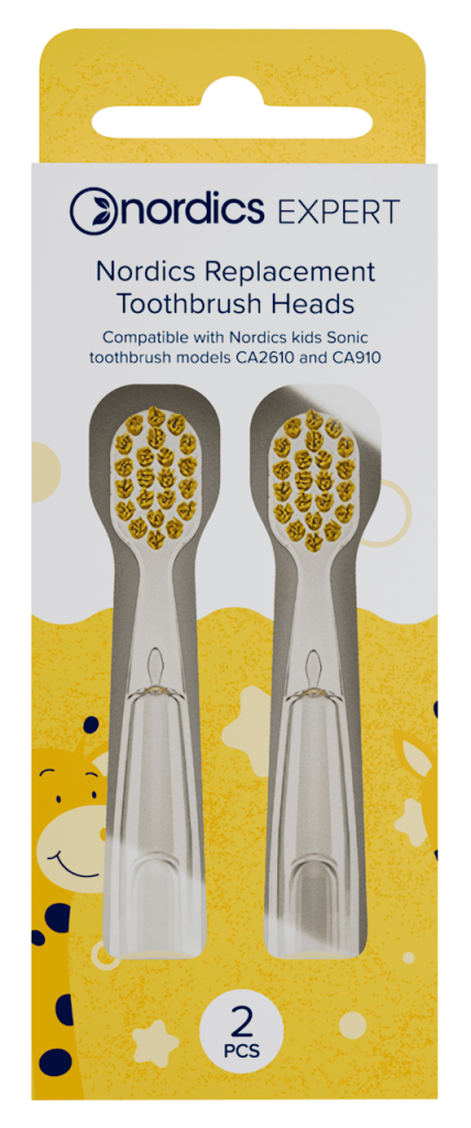 KOŃCÓWKI DO SZCZOTECZKI SONICZNEJ CA910 DLA DZIECI ŻÓŁTE – NORDICS EXPERT