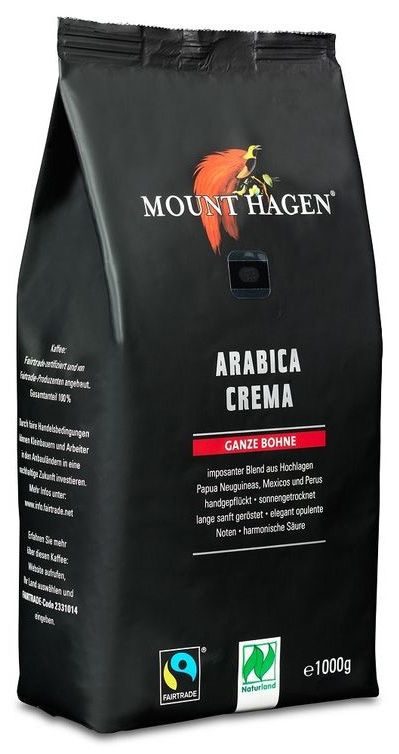 KAWA ZIARNISTA ARABICA 100 % CREMA FAIR TRADE BIO 1 kg – MOUNT HAGEN