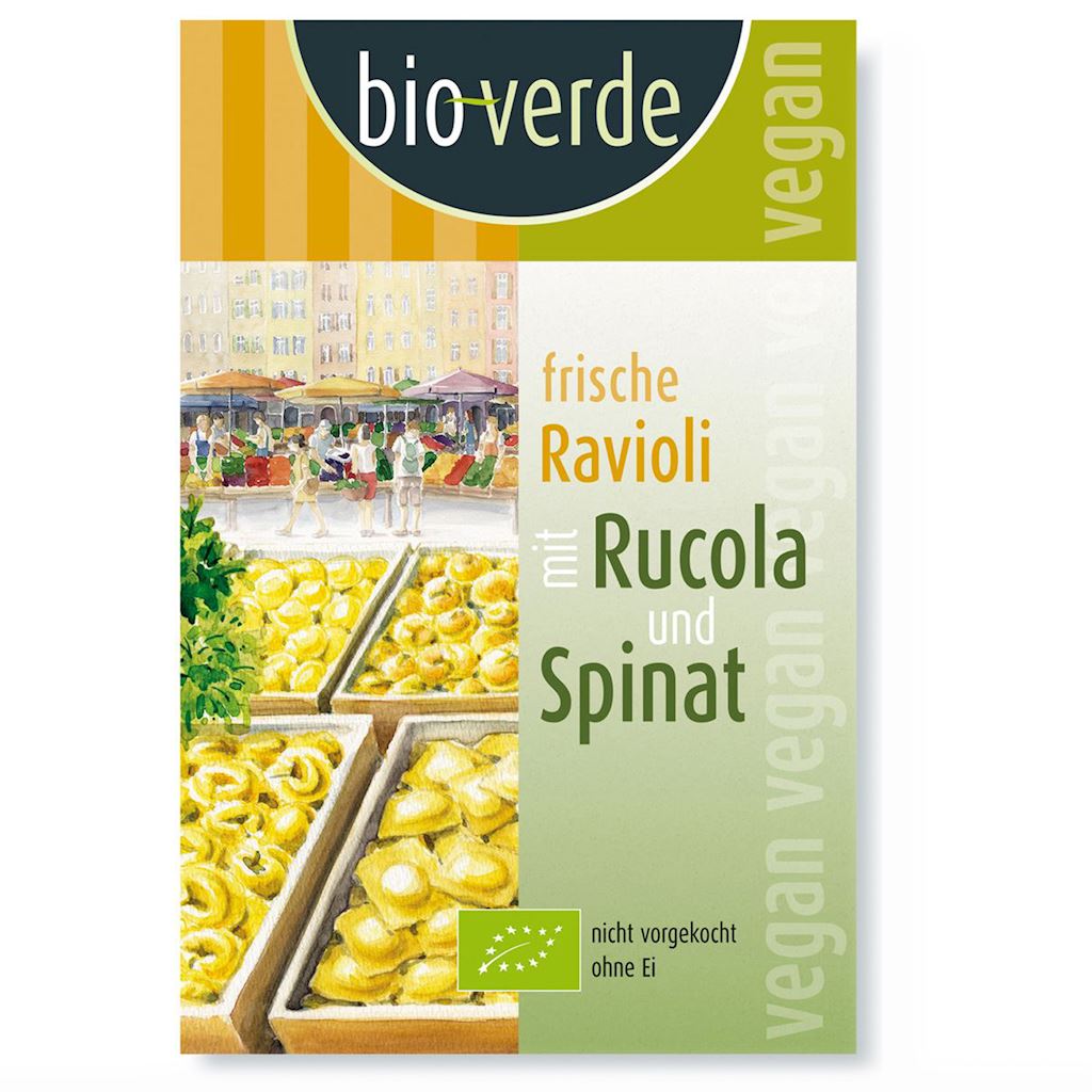 RAVIOLI ŚWIEŻE Z RUKOLĄ I SZPINAKIEM BIO 250 g – BIO VERDE