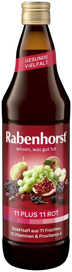 SOK WIELOOWOCOWY (CZERWONY) MULTIWITAMINA 11 PLUS 11 NFC 750 ml - RABENHORST