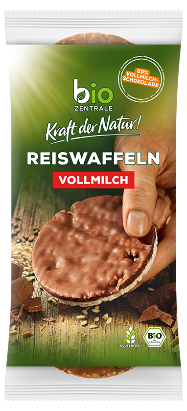 WAFLE RYŻOWE Z MLECZNĄ CZEKOLADĄ BEZGLUTENOWE BIO 100 g – BIO ZENTRALE