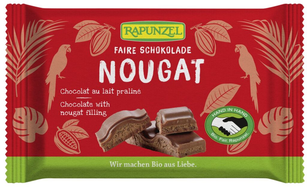 CZEKOLADA MLECZNA Z NADZIENIEM NUGATOWYM FAIR TRADE BIO 100 g – RAPUNZEL