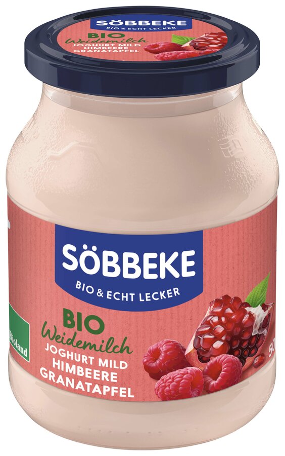 JOGURT KREMOWY MALINA – GRANAT BIO 500 g (SŁOIK) – SOBBEKE