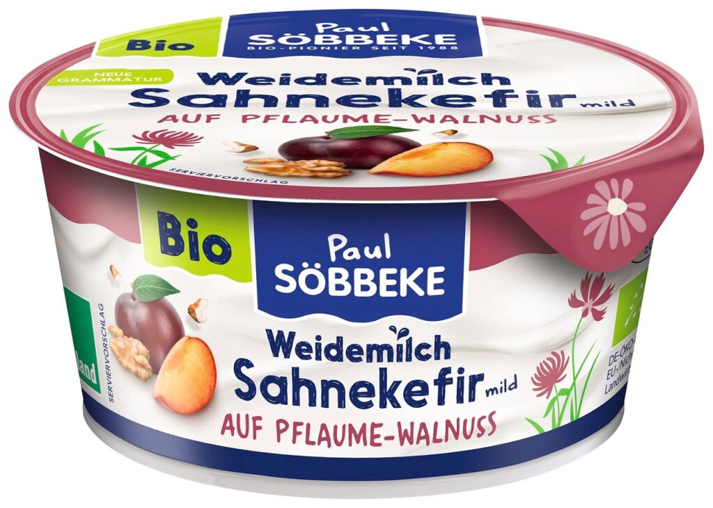 KEFIR KREMOWY ŚLIWKA – ORZECH WŁOSKI BIO 150 g – SOBBEKE