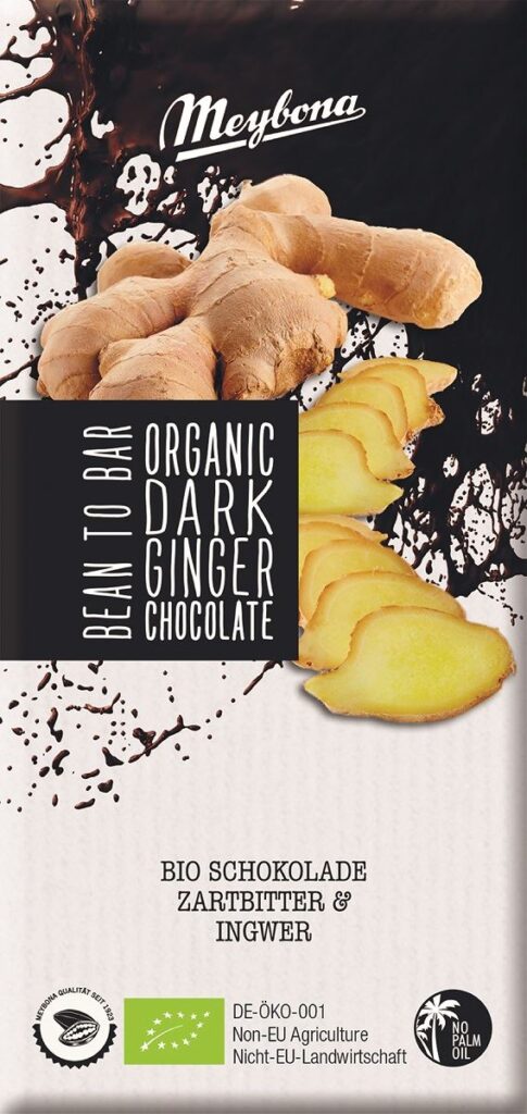 CZEKOLADA GORZKA Z IMBIREM BIO 100 g – MEYBONA