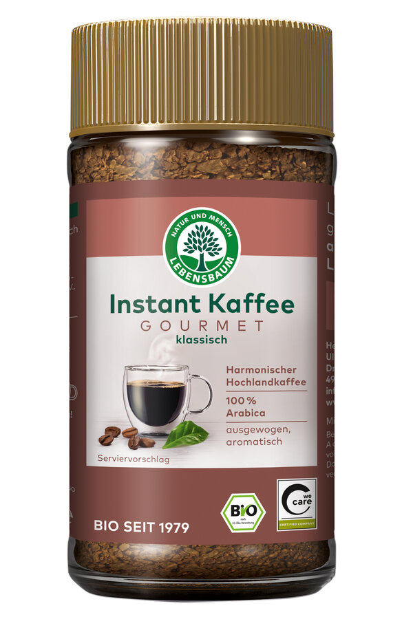 KAWA ROZPUSZCZALNA LIOFILIZOWANA ARABICA GOURMET 100 % BIO 100 g – LEBENSBAUM