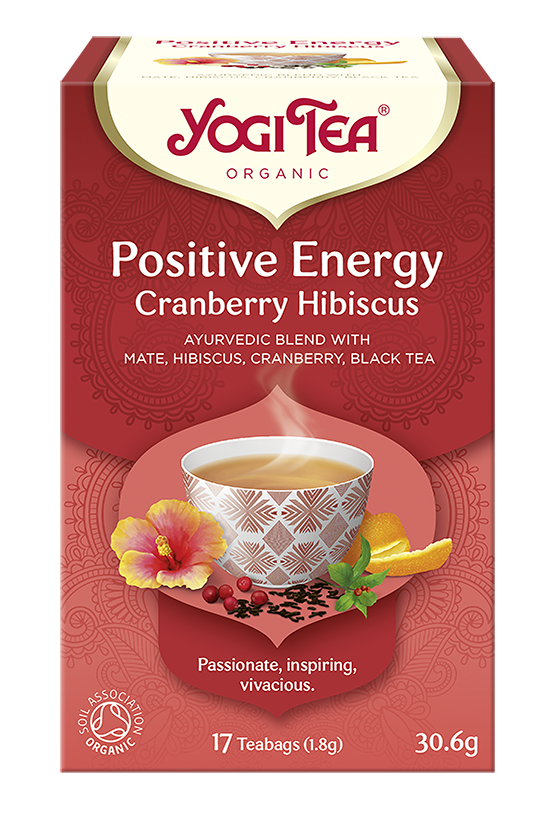 HERBATKA POZYTYWNA ENERGIA ŻURAWINA – HIBISKUS (POSITIVE ENERGY CRANBERRY HIBISCUS) BIO (17 x 1,8 g) 30,6 g – YOGI TEA