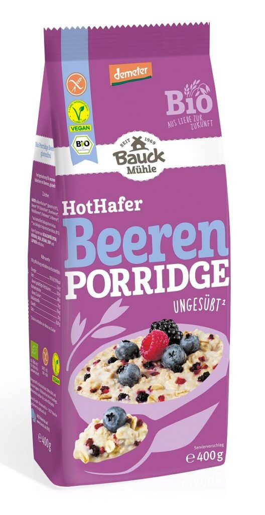 OWSIANKA Z OWOCAMI LEŚNYMI BEZ DODATKU CUKRÓW BEZGLUTENOWA DEMETER BIO 400 g – BAUCK HOF