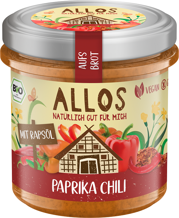 PASTA KREMOWA Z PAPRYKĄ I CHILI BEZGLUTENOWA BIO 140 g – ALLOS