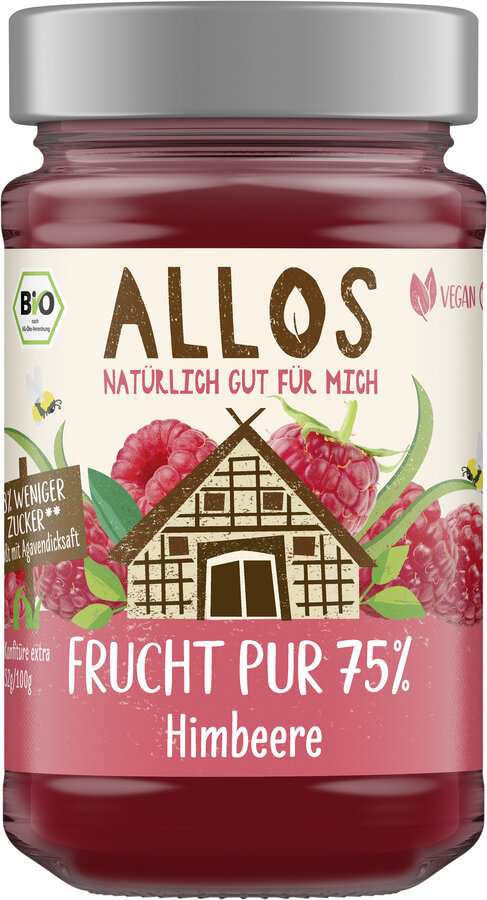 MUS MALINOWY (75 % OWOCÓW) BIO 250 g – ALLOS