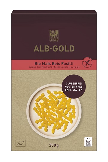 MAKARON (KUKURYDZIANO – RYŻOWY) ŚWIDERKI BEZGLUTENOWY BIO 250 g – ALB-GOLD