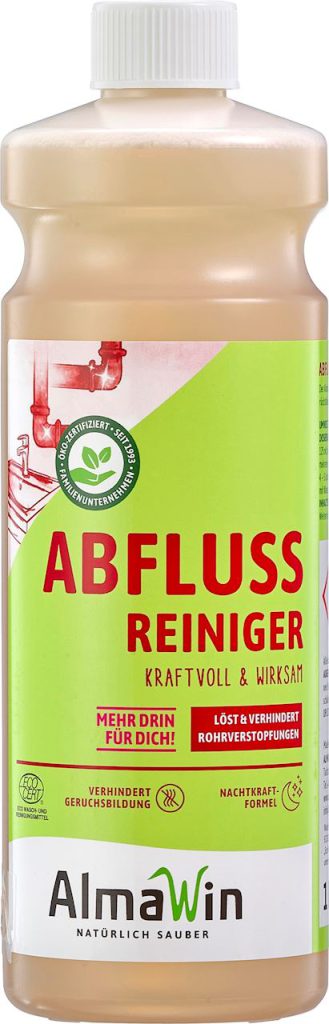 PŁYN DO UDRAŻNIANIA RUR KANALIZACYJNYCH, SYFONÓW I ODPŁYWÓW ECO 1 L – ALMAWIN