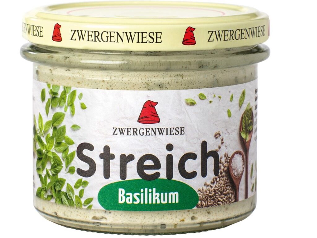 PASTA SŁONECZNIKOWA Z BAZYLIĄ BEZGLUTENOWA BIO 180 g – ZWERGENWIESE