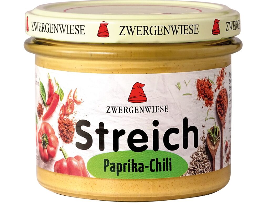 PASTA SŁONECZNIKOWA Z PAPRYKĄ BEZGLUTENOWA  BIO 180 g – ZWERGENWIESE