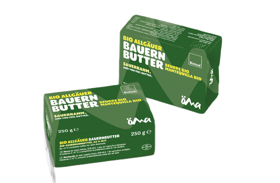 MASŁO EKSTRA KOSTKA (82 % TŁUSZCZU)  BIO 250 g – OMA