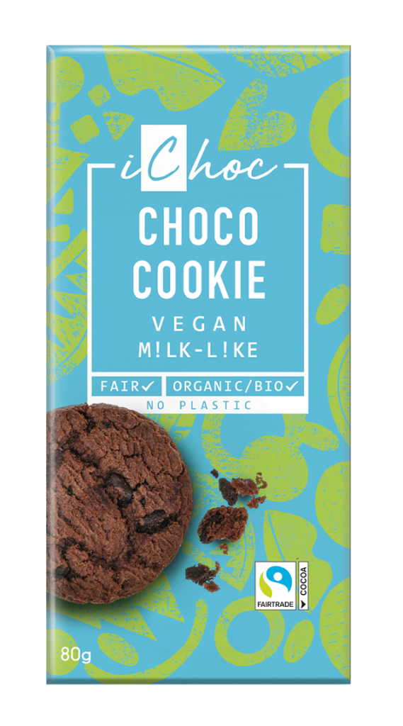 TABLICZKA KAKAOWA Z KAWAŁKAMI CIASTEK KAKAOWYCH FAIR TRADE BIO 80 g – ICHOC (VIVANI)