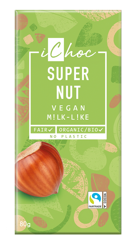 TABLICZKA KAKAOWA Z ORZECHAMI LASKOWYMI FAIR TRADE BIO 80 g – ICHOC (VIVANI)