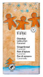 CZEKOLADA GIANDUJA Z KAWAŁKAMI PIERNIKA I KARMELU BIO 100 g - VIVANI (PRODUKT SEZONOWY)