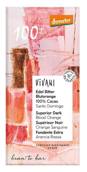 TABLICZKA KAKAOWA O SMAKU CZERWONEJ POMARAŃCZY DEMETER BIO 90 g – VIVANI