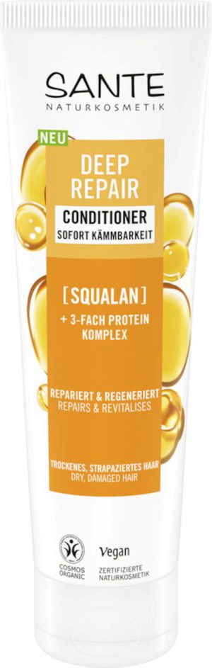 ODŻYWKA DO WŁOSÓW REGENERUJĄCA DO WŁOSÓW SUCHYCH I ZNISZCZONYCH SKWALAN I POTRÓJNY KOMPLEKS PROTEINOWY ECO 150 ml - SANTE
