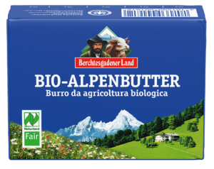 MASŁO ALPEJSKIE KOSTKA (82 % TŁUSZCZU) BIO 250 g - BERCHTESGADENER LAND