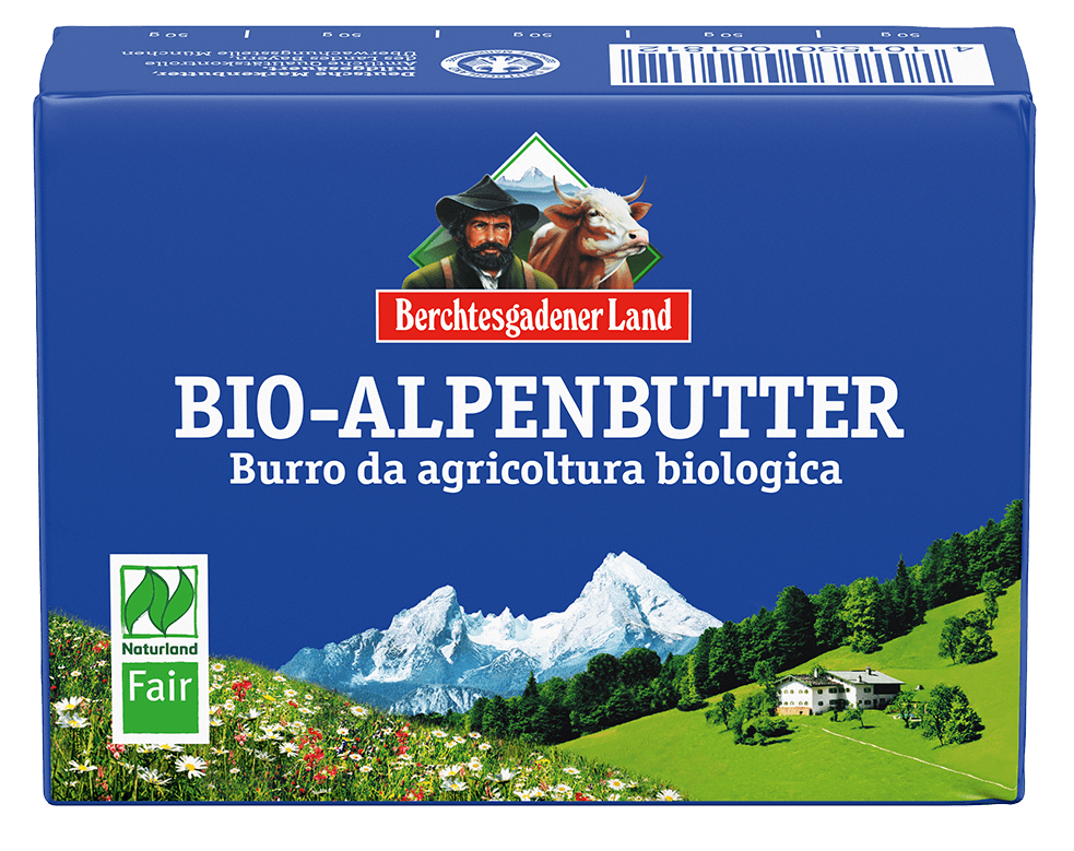 MASŁO ALPEJSKIE KOSTKA (82 % TŁUSZCZU) BIO 250 g – BERCHTESGADENER LAND