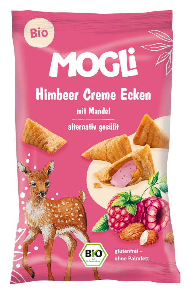 ROŻKI Z KREMEM MIGDAŁOWO – MALINOWYM BEZGLUTENOWE BIO 30 g – MOGLI