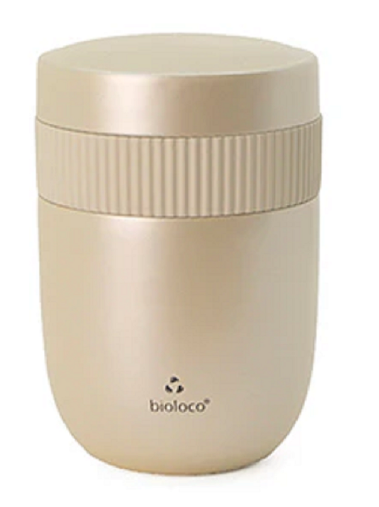 LUNCHPOT ZE STALI NIERDZEWNEJ DWUCZĘŚCIOWY PERŁOWY 420 ml + 200 ml – CHIC-MIC