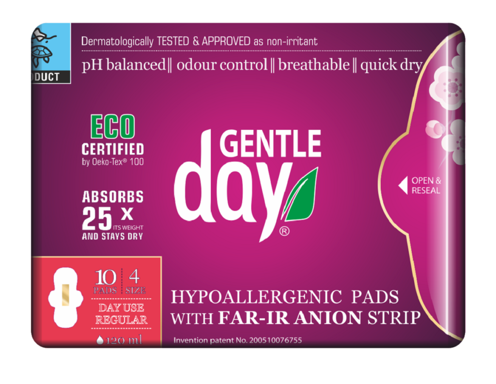 PODPASKI HIGIENICZNE Z PASKIEM ANIONOWYM NA DZIEŃ 10 szt. – GENTLE DAY