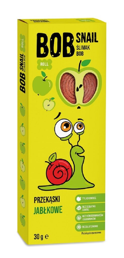 PRZEKĄSKA ROLL JABŁKOWA BEZ DODATKU CUKRÓW BEZGLUTENOWA 30 g – BOB SNAIL