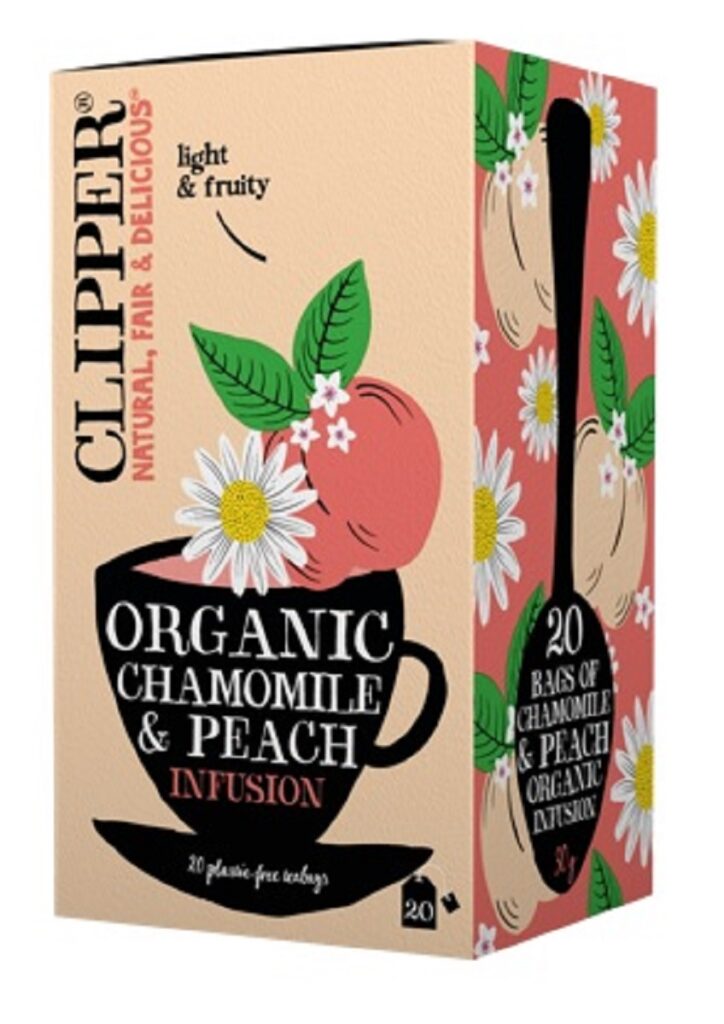 HERBATKA RUMIANKOWA O SMAKU BRZOSKWINIOWYM BIO (20 x 1,5 g) 30 g – CLIPPER