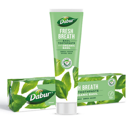 PASTA DO ZĘBÓW ŚWIEŻY ODDECH Z BAZYLIĄ BEZ FLUORU 100 ml – DABUR